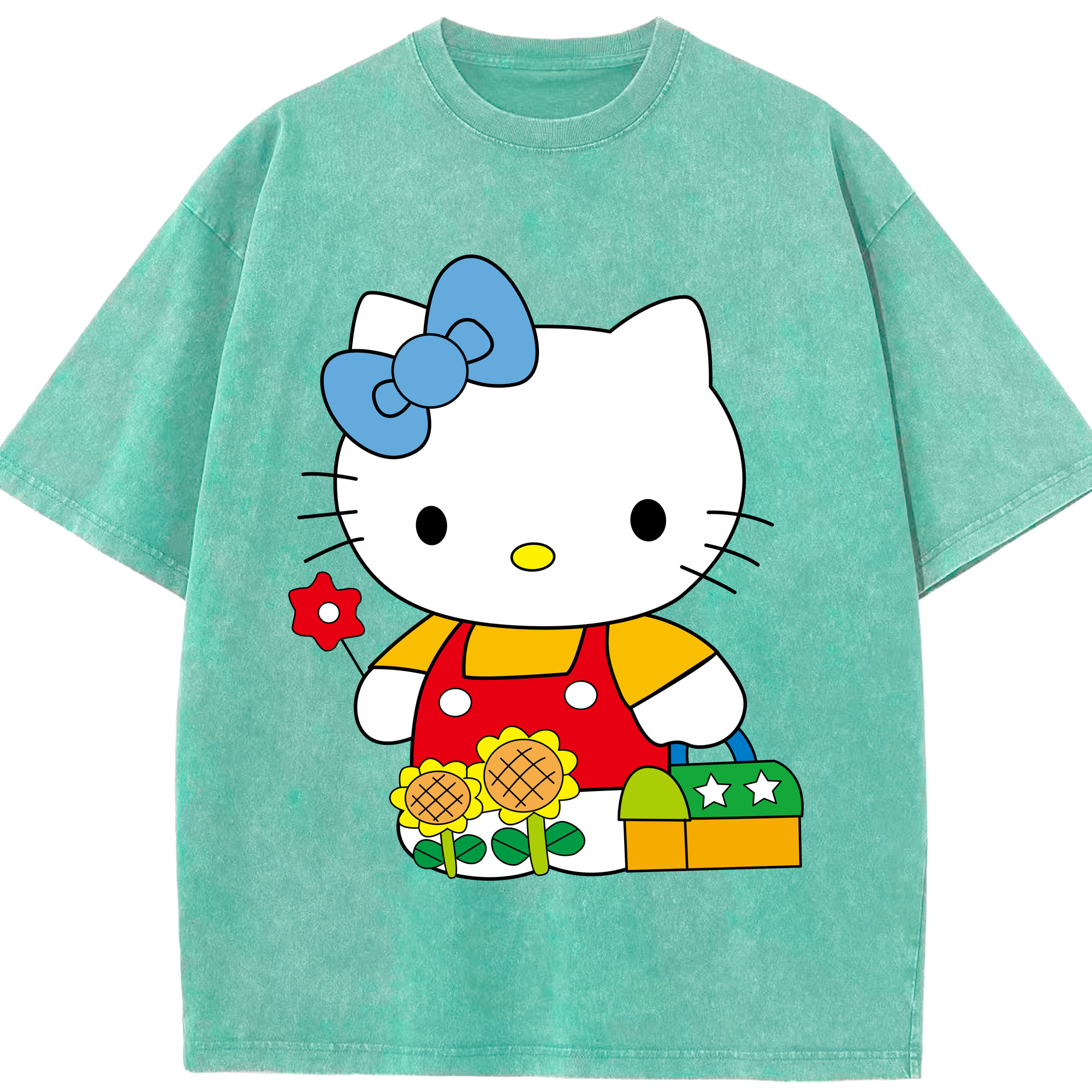 （画像用） Hello Kitty ハローキティ 綿100% ヴィンテージ風 半袖Tシャツ（フロントプリント）